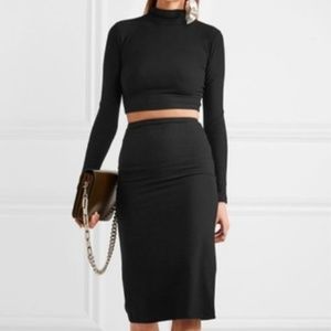 Reformation Ribbed Jersey Skirt Crop Top Dress